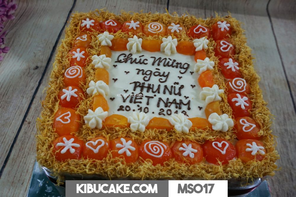 Bánh sinh nhật mặn vuông Ngày phụ nữ Việt Nam MS017