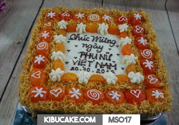 Bánh sinh nhật mặn vuông Ngày phụ nữ Việt Nam MS017