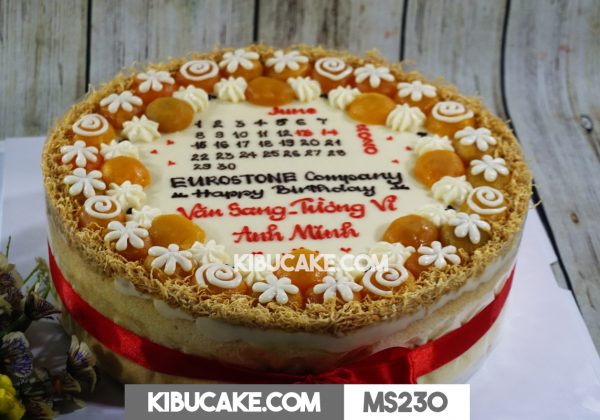 Bánh sinh nhật nhân viên công ty mẫu lịch - EUROSTONE Company Happy birthday Văn Sang - Tường Vi - Anh Minh MS230